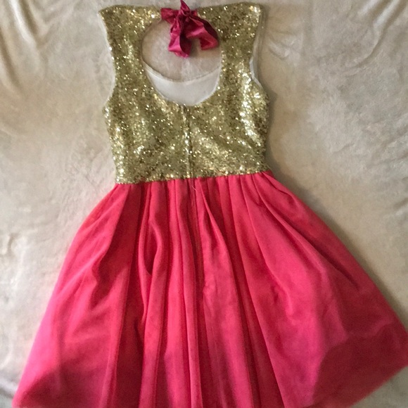 pink and gold dress, size 1/2. never worn - Picture 2 of 3